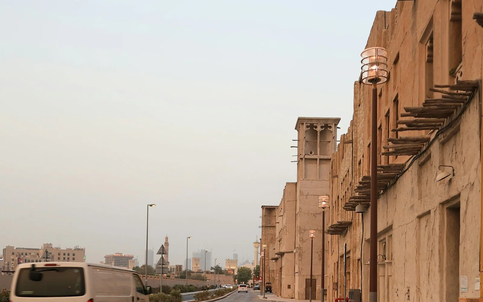 Heritage-style buildings along Al Seef, Bur Dubai